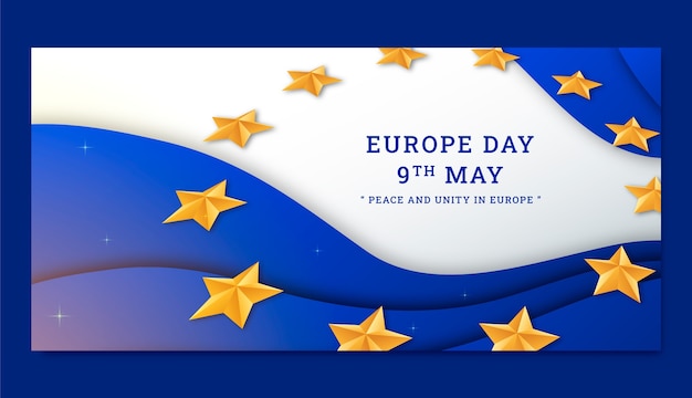 Vektor vorlage für eine horizontale banner-vorlage zur feier des gradient europe day