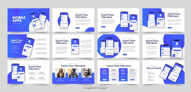 Vektor vorlage für eine powerpoint-präsentation für mobile apps