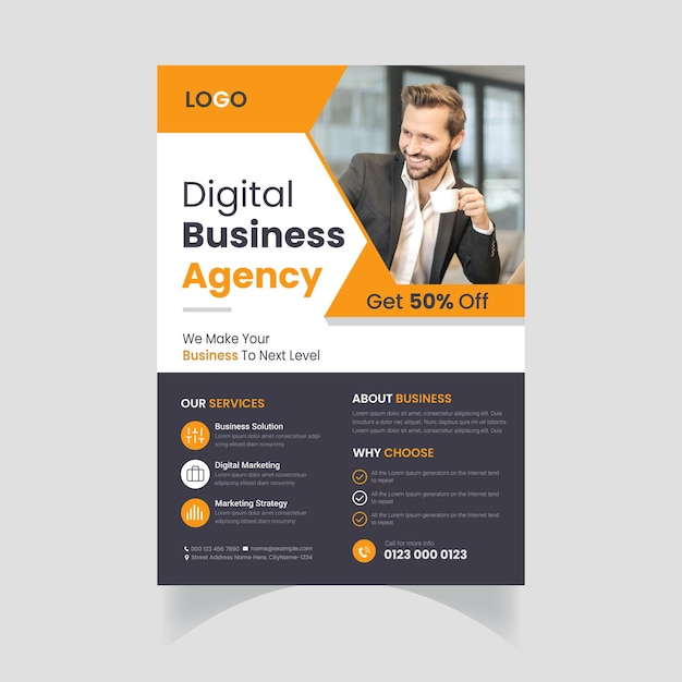 Vorlage für einen Corporate-Business-Marketing-Flyer