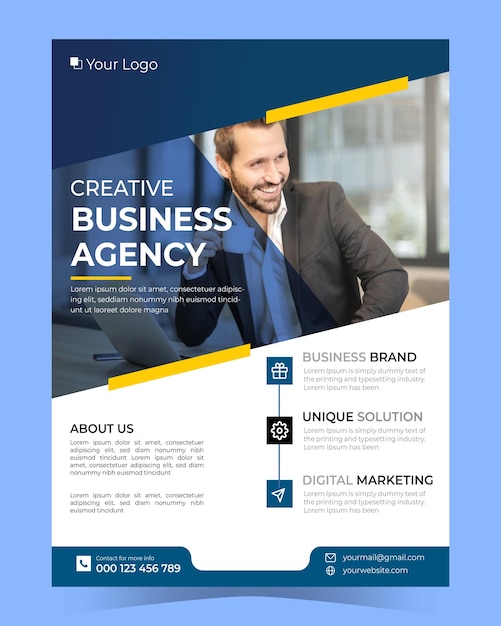 Vorlage für einen Flyer der Unternehmensmarketingagentur