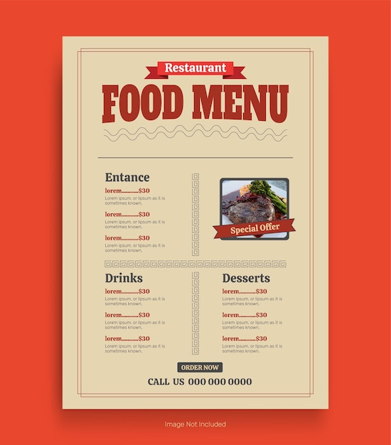 Vorlage für einen Flyer für Fast-Food-Restaurants