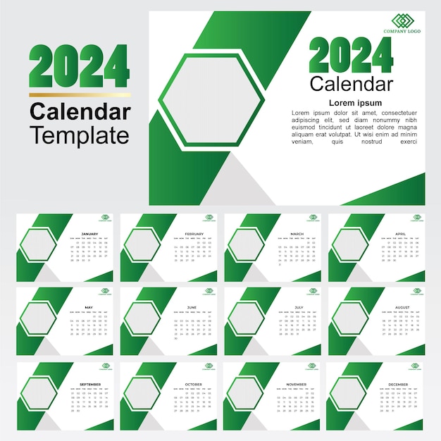 Vorlage für einen Tischkalender 2024 zum Ausdrucken