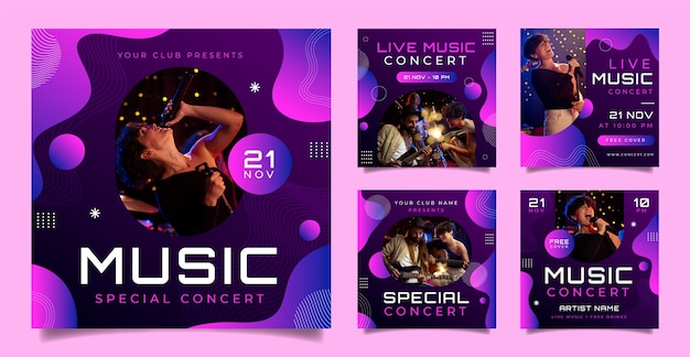 Vorlage für Instagram-Beiträge für Musikkonzerte