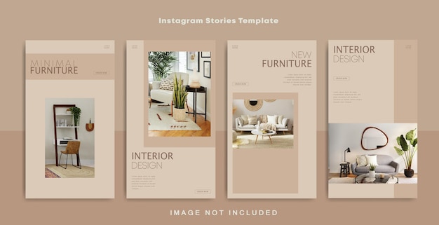 Vorlage für Instagram-Geschichten im Innendesign