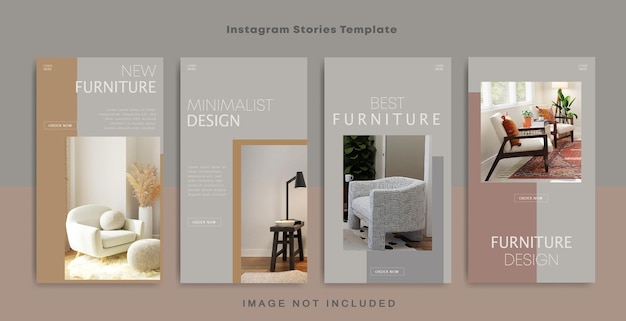 Vorlage für Instagram-Geschichten im Möbeldesign
