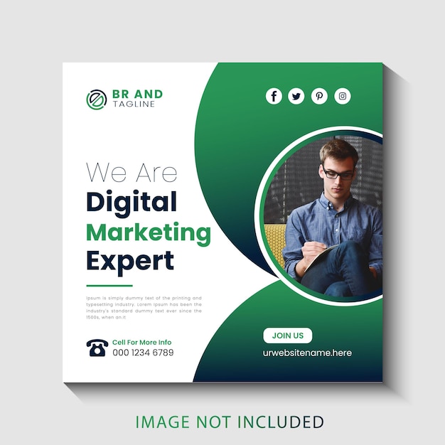Vorlage für Instagram-Posts und Social-Media-Banner der Digital-Marketing-Agentur