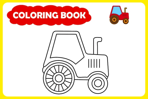 Vorlage für kinder malbuch vektorillustration transport