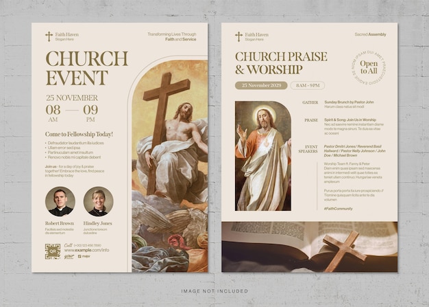 Vorlage für Kirchen-Ereignis-Flyer Moderne christliche Kirche-Ereignis-Flayer in Vektor-EPS