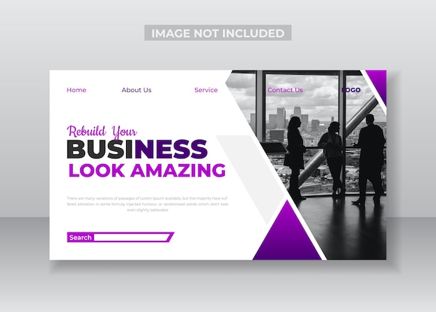 Vorlage für Landing Page oder Webbanner einer digitalen Marketingagentur