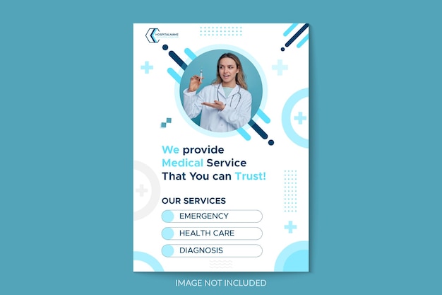Vektor vorlage für medizinische geometrische flyer