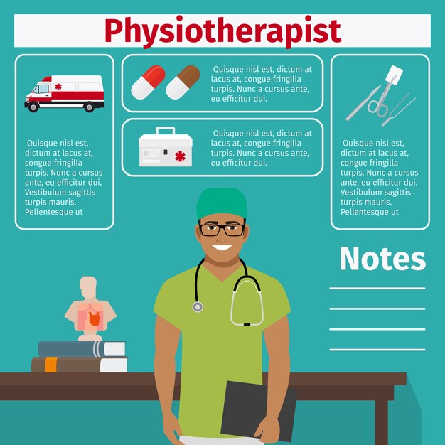 Vorlage für Physiotherapeuten und medizinische Geräte