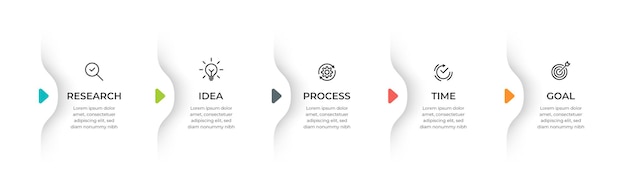 Vektor vorlage für sauberes design der infografik-prozesszeitleiste