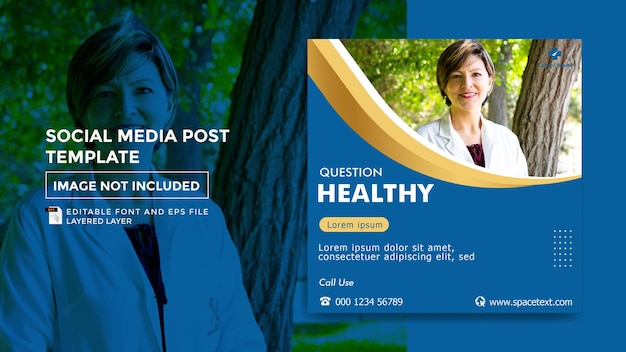Vektor vorlage für social-media-beiträge zum thema gesundheit