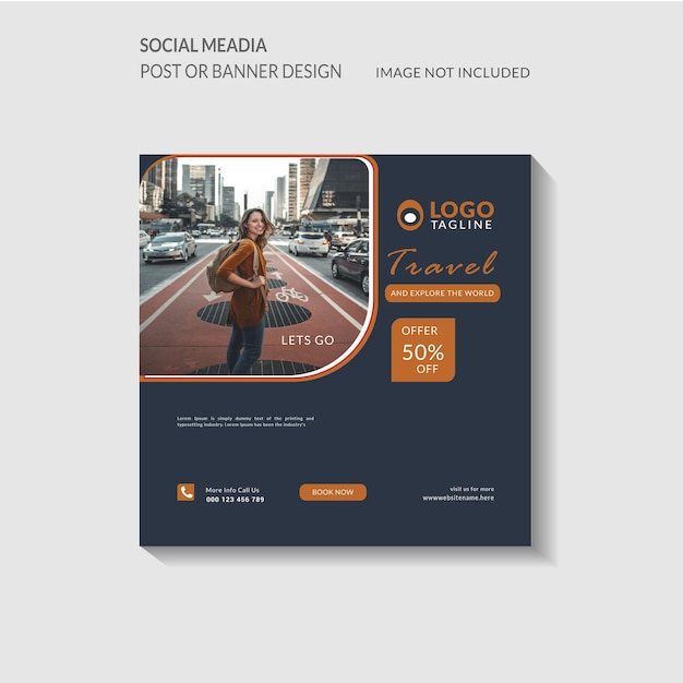 Vorlage für Social-Media-Post-Design für Reiseverkäufe
