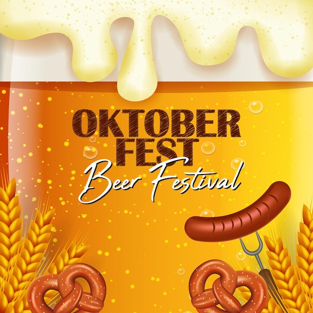 Vektor vorlage für social-media-posts zum oktoberfest-bierfestival