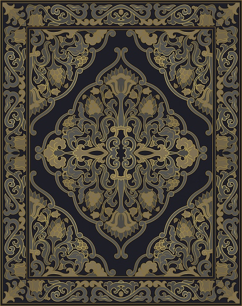 Vorlage für teppich, textil. orientalisches blumenmuster