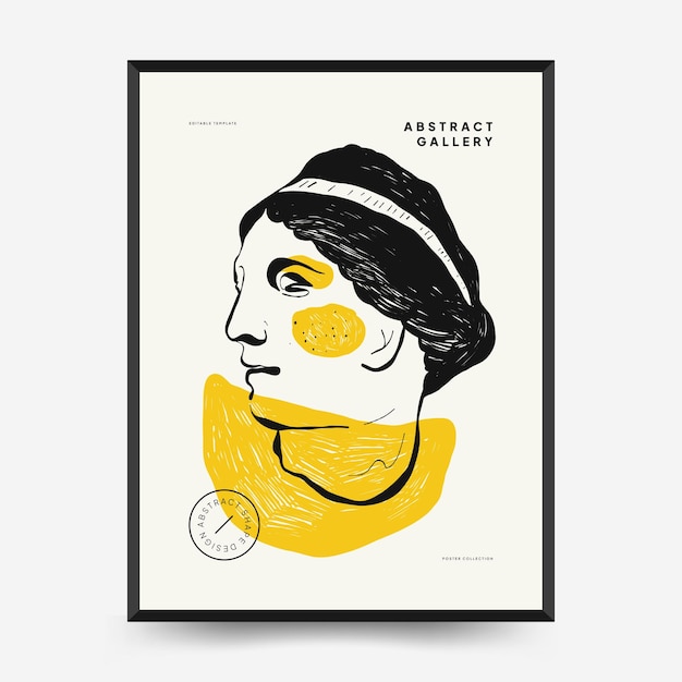 Vorlage für vertikale Poster mit antiken Statuen. Moderne Karte, Wandkunst.