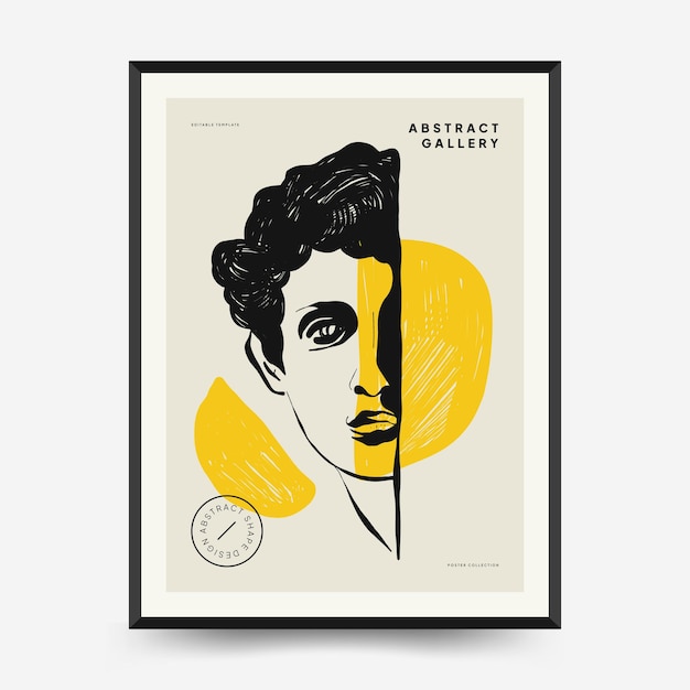 Vorlage für vertikale Poster mit antiken Statuen. Moderne Karte, Wandkunst.