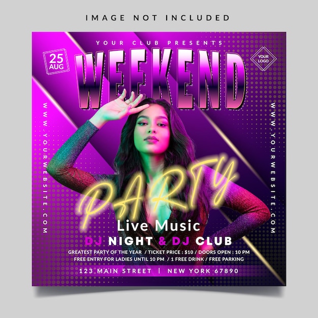 Vorlage für Wochenendparty-Flyer