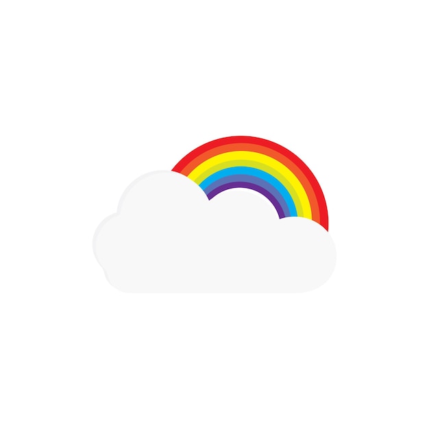 Vorlage-Vektor für Wolken- und Regenbogen-Wetter-Ikonen