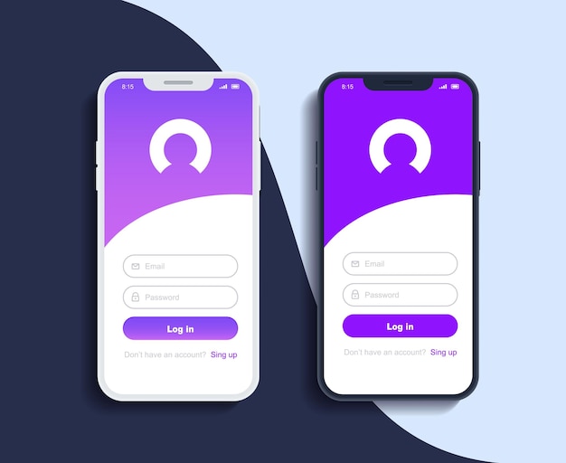 Vektor vorlagen für anmeldebildschirme