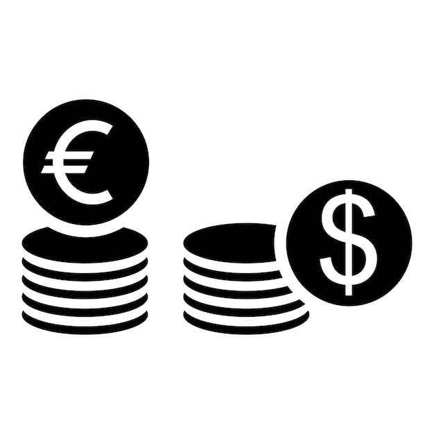 Vektor vorlagen für die vektorgestaltung von euro- und dollar-ikonen