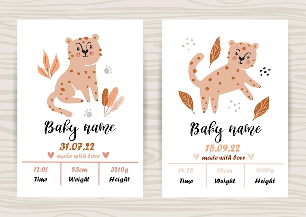 Vorlagen für Einladungen zur Babyparty mit niedlichen Geparden