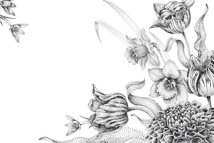 Vektor vorlagen für hochzeitseinladungen mit blumen, tulpen, dahlien und narzissen
