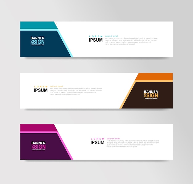 Vorlagen für horizontale Web-Banner Website-Header SEO-Anzeigen Flyer Einladungskarte Platz für ein Foto