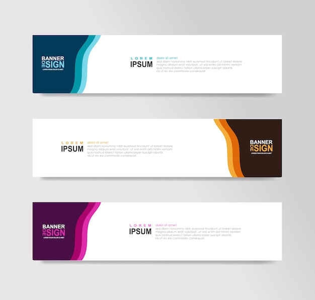 Vorlagen für horizontale Web-Banner Website-Header SEO-Anzeigen Flyer Einladungskarte Platz für ein Foto