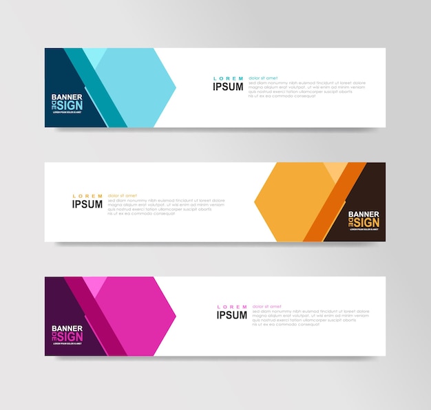 Vorlagen für horizontale Web-Banner Website-Header SEO-Anzeigen Flyer Einladungskarte Platz für ein Foto