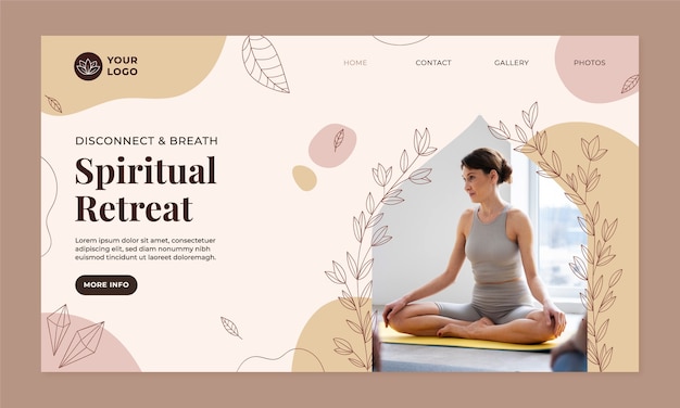 Vektor vorlagendesign für yoga-retreats