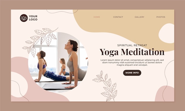 Vektor vorlagendesign für yoga-retreats