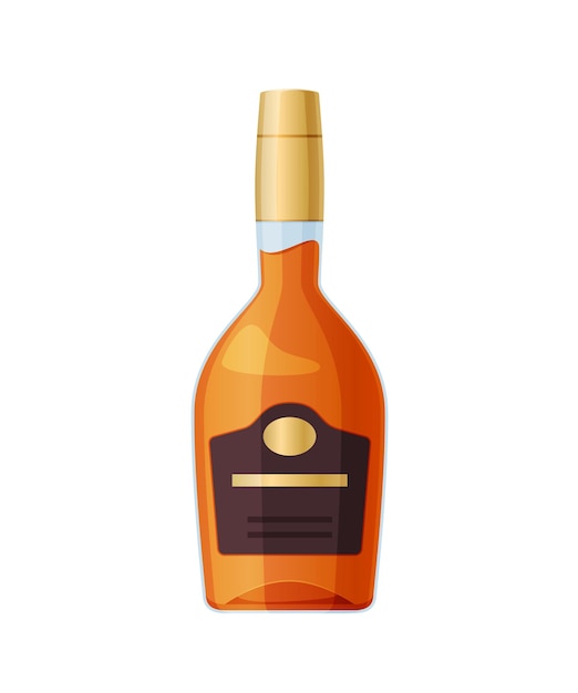 Vorlagenlayout leere glasflasche cognac-alkoholgetränk