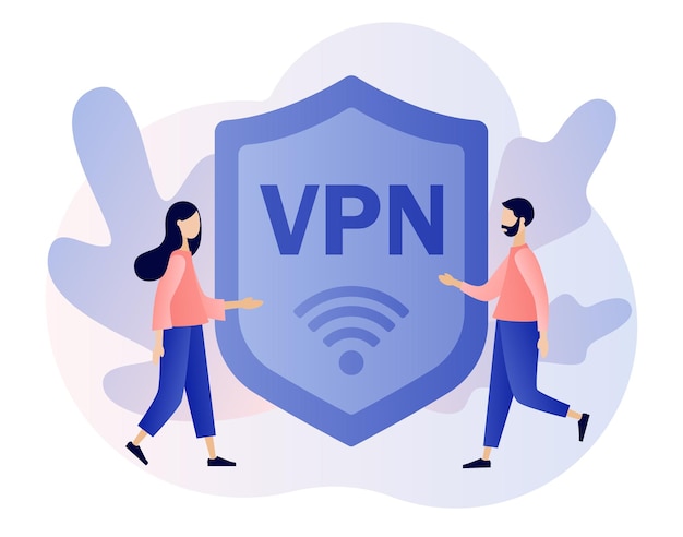 Vektor vpn-dienstzeichen. konzept des virtuellen privaten netzwerks. cybersicherheit, sicherer webverkehr