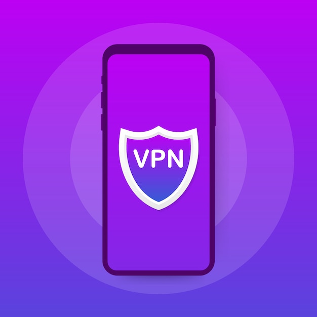 Vpn-konnektivität. sicheres virtuelles privates netzwerkverbindungskonzept. isometrisch in ultravioletten farben.