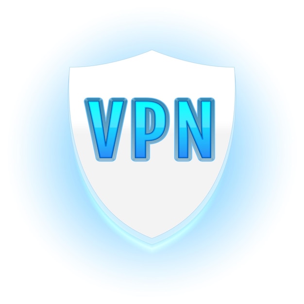 Vektor vpn-schild das konzept einer sicheren vpn-verbindung