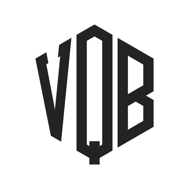 VQB Logo Design Initial Letter VQB Monogram Logo mit Hexagonform