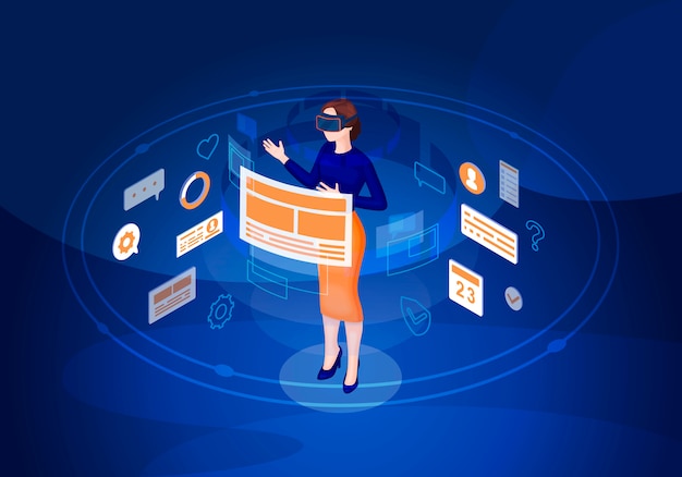 VR isometrische Vektor-Illustration