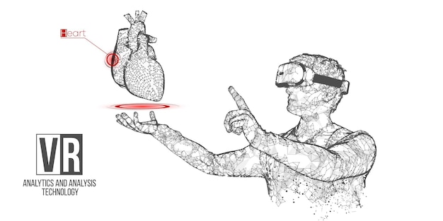 Vektor vr-wireframe-headset-banner