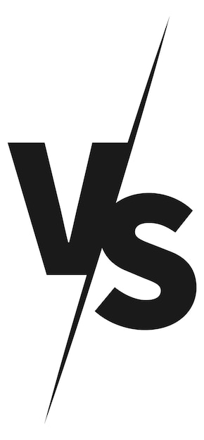 Vektor vs-logo emblem mit schwarzen buchstaben battle versus