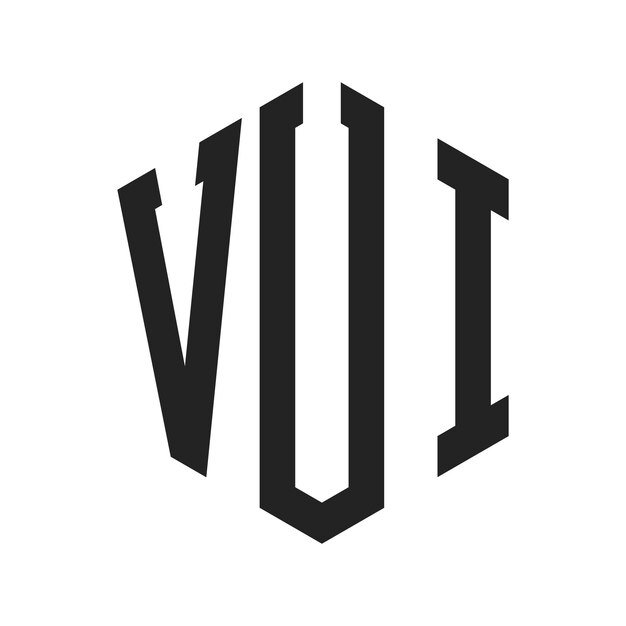 VUI-Logo-Design Anfangsbuchstaben VUI-Monogramm-Logo in sechseckiger Form