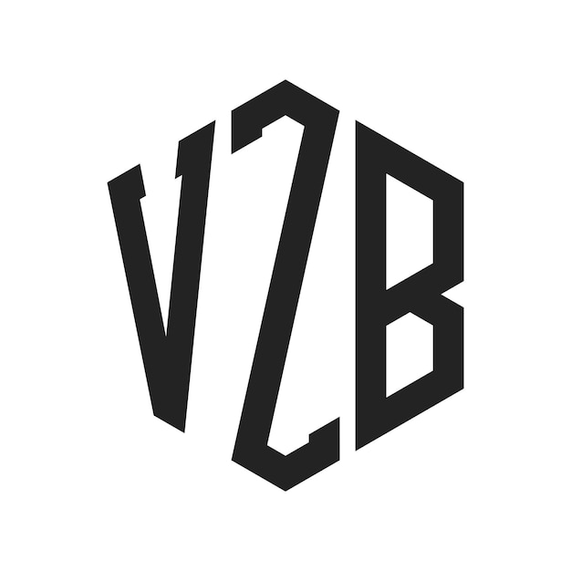 VZB Logo Design Initial Letter VZB Monogram Logo mit Hexagonform