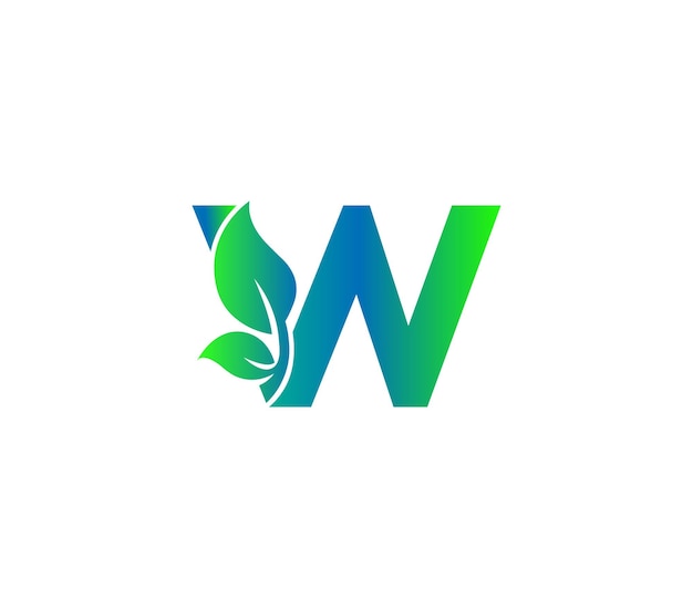 W alphabet natur logo design konzept