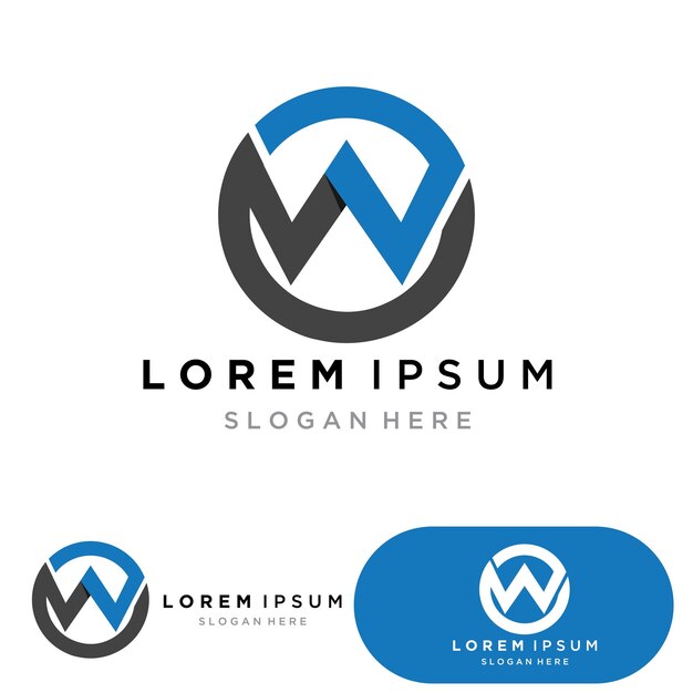 W Brief Logo-Vorlage