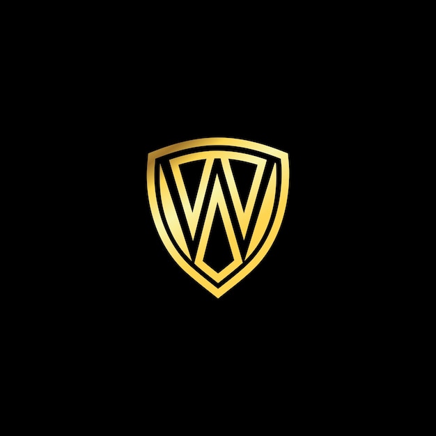 Vektor w-buchstaben-emblem-logo luxus-goldschild-design vorlage für das design des buchstabenschild-logos