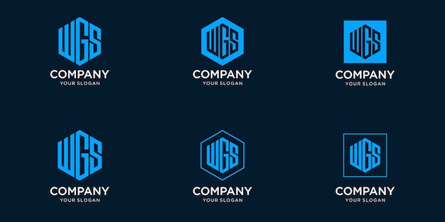 W gs logo design vorlage initialen