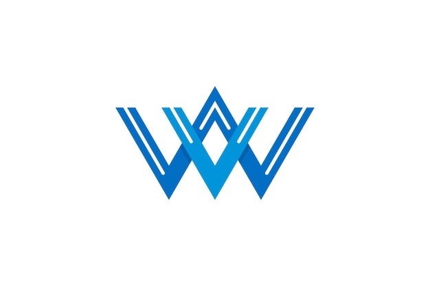 W-logo initial w briefdesign moderne technologie business symbol identität einfach minimalistisch