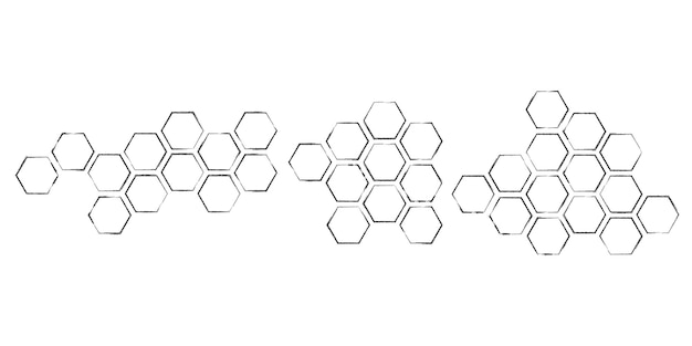 Waben-propolis-doodle-skizzenset zellkammstruktur handgezeichneter honig natürlich organisch