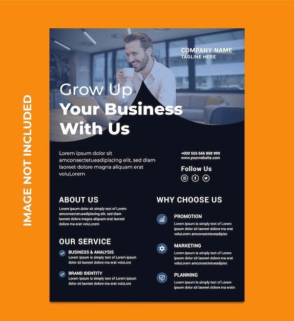 Wachsen Sie Ihr Unternehmen Corporate Business Flyer Social-Media-Beitragsvorlage auf